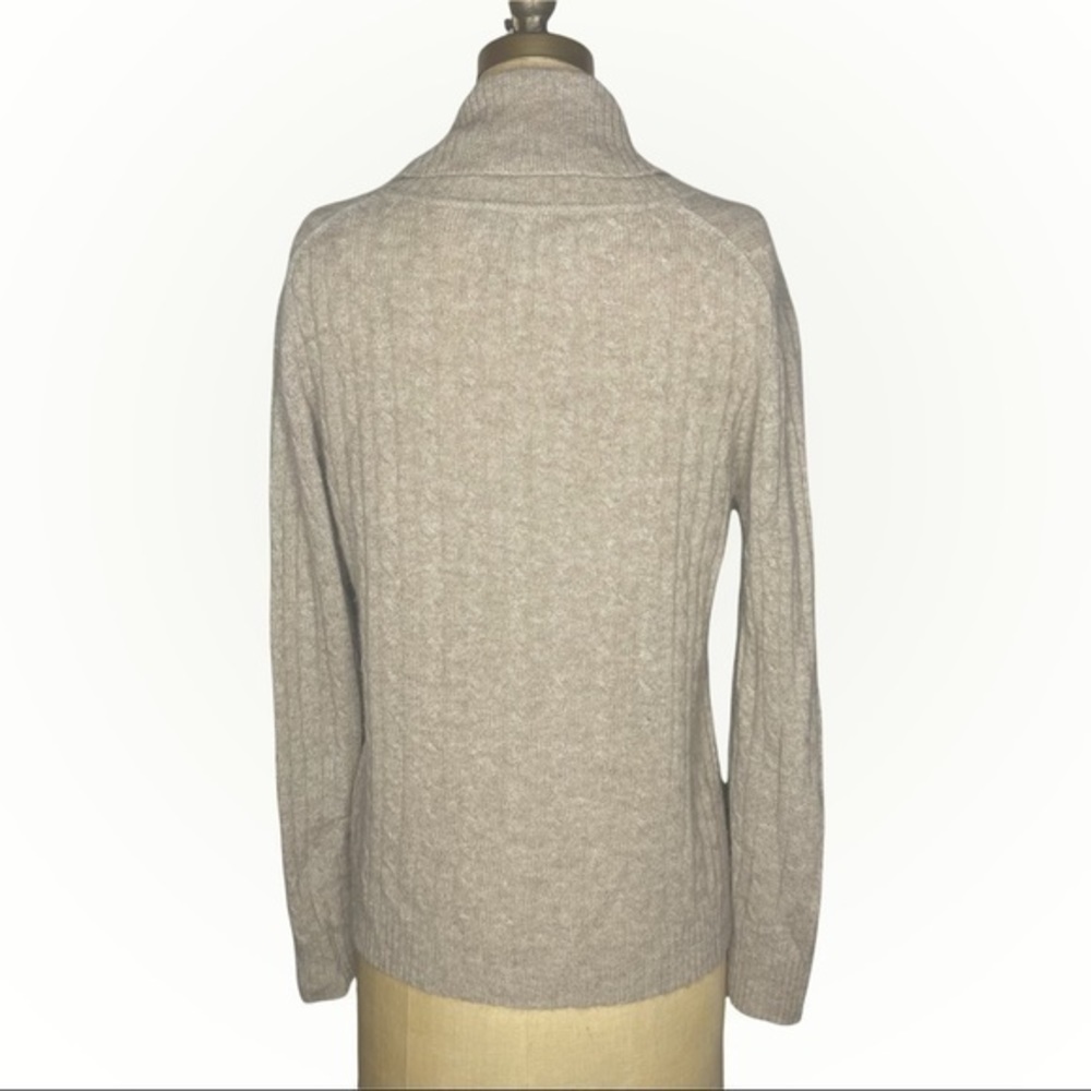 Brodie Cashmere Cable Knit Cowl Neck Sweater sz L - Picture 3 of 7